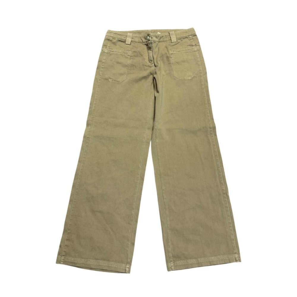 Gramicci Tan Khaki Wide Leg Casual Pants with Unique Back Pocket Detail, 8